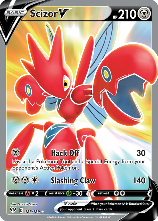 Scizor V 183/189 Sword & Shield Darkness Ablaze