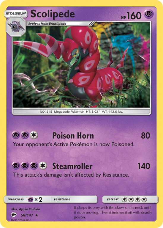 Scolipede 58/147 Sun & Moon Burning Shadows
