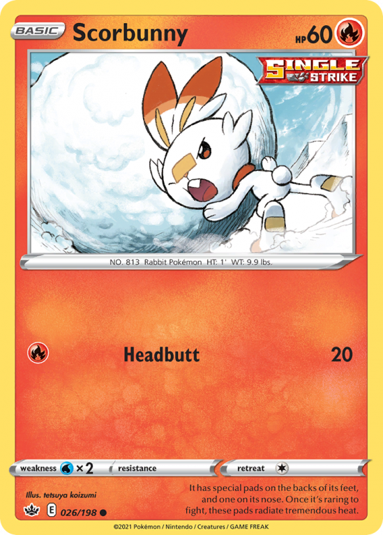 Scorbunny 26/198 Sword & Shield Chilling Reign