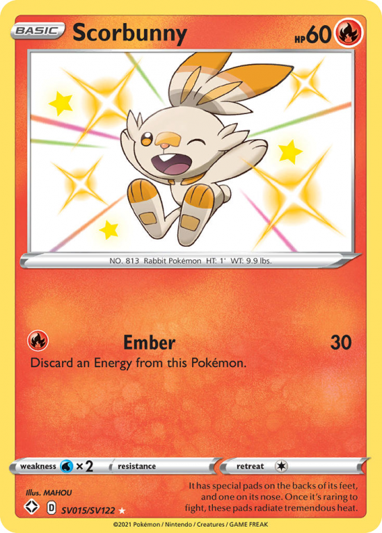 Scorbunny SV015/122 Sword & Shield Shiny Vault
