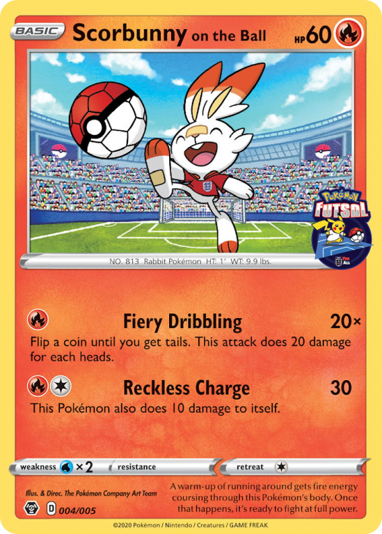 Scorbunny on the Ball 4/5 Other Pokémon Futsal Collection