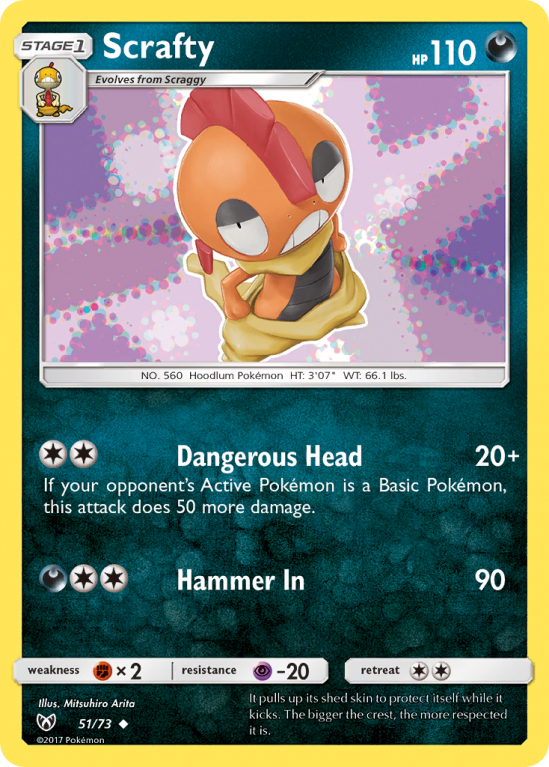 Scrafty 51/73 Sun & Moon Shining Legends