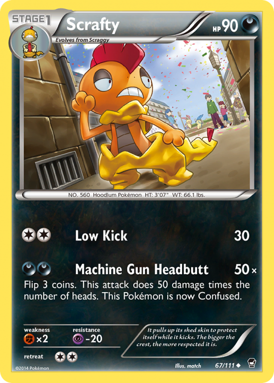 Scrafty 67/111 XY Furious Fists