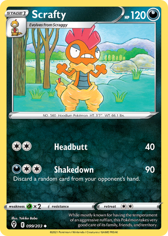 Scrafty 99/203 Sword & Shield Evolving Skies