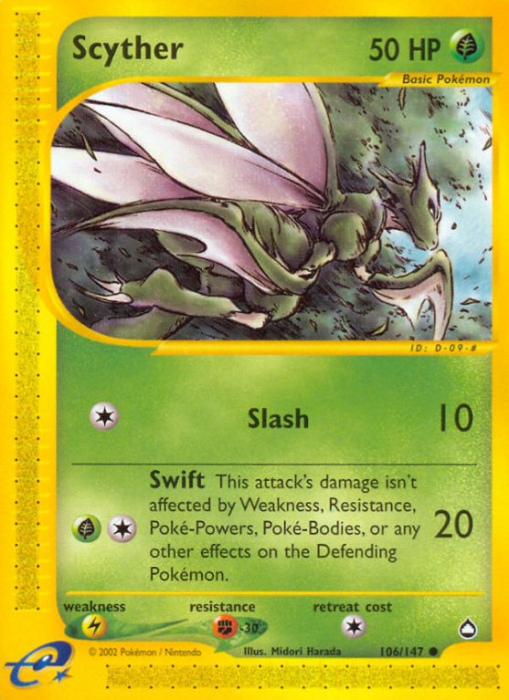 Scyther 106/186 E-Card Aquapolis
