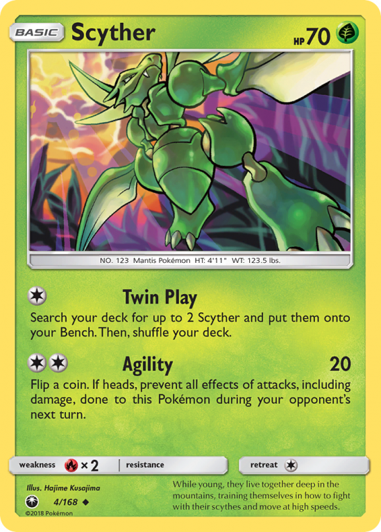 Scyther 4/168 Sun & Moon Celestial Storm