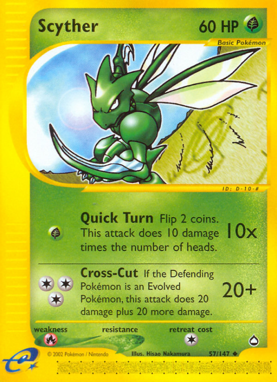 Scyther 57/186 E-Card Aquapolis
