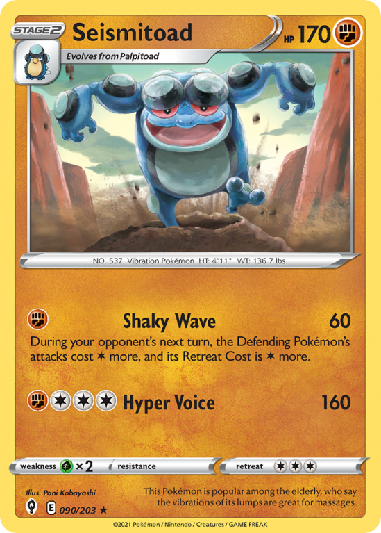Seismitoad 90/203 Sword & Shield Evolving Skies
