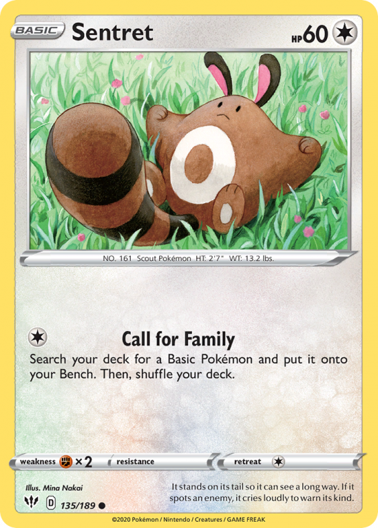 Sentret 135/189 Sword & Shield Darkness Ablaze