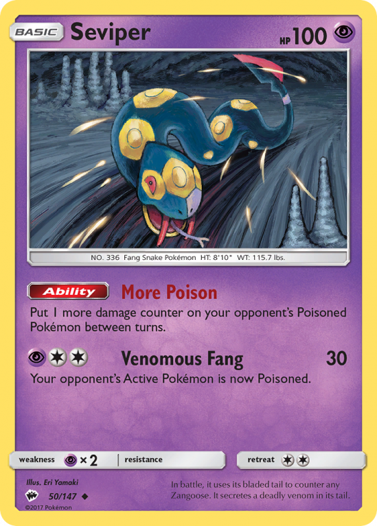 Seviper 50/147 Sun & Moon Burning Shadows