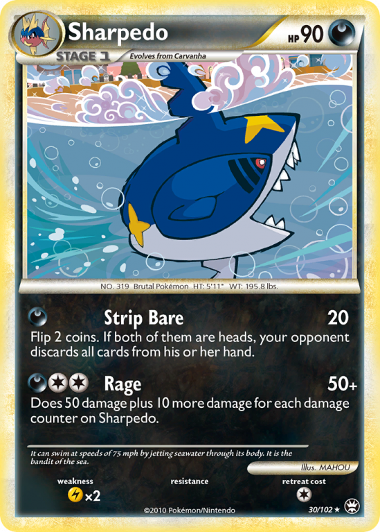Sharpedo 30/102 HeartGold & SoulSilver HS—Triumphant