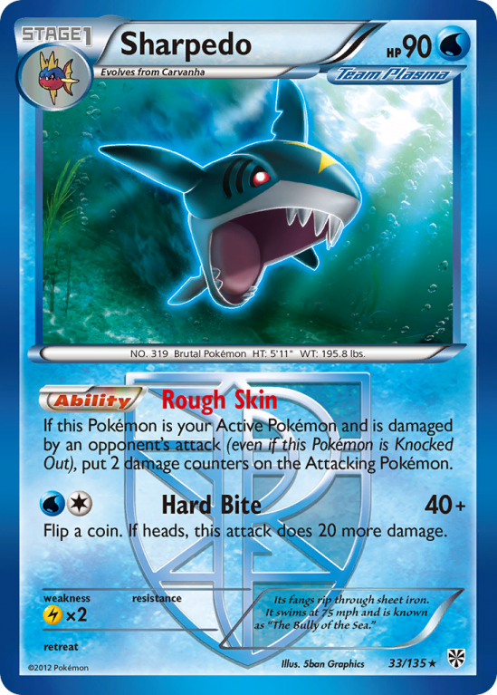 Sharpedo 33/135 Black & White Plasma Storm