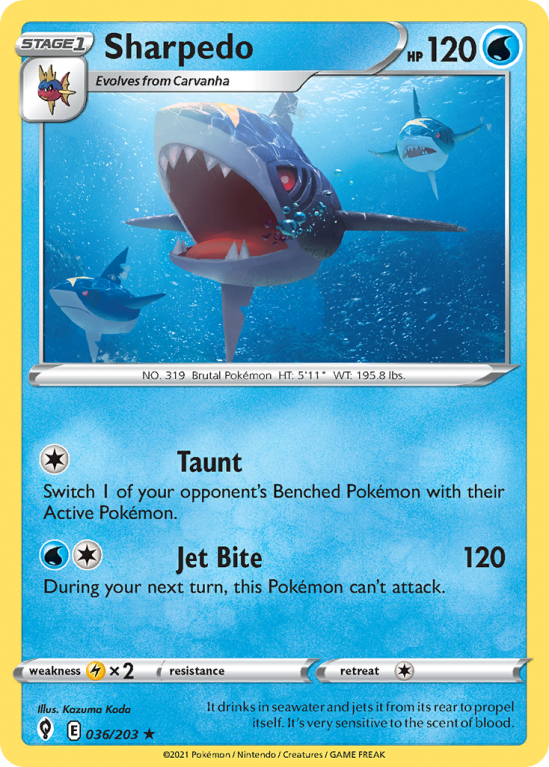 Sharpedo 36/203 Sword & Shield Evolving Skies