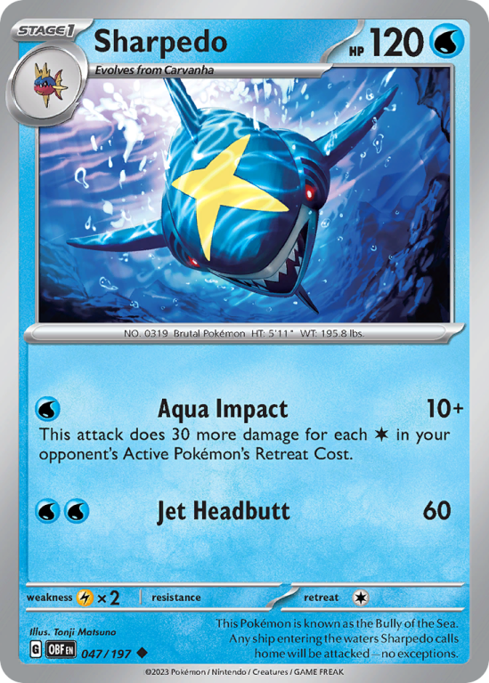 Sharpedo 47/197 Scarlet & Violet Obsidian Flames