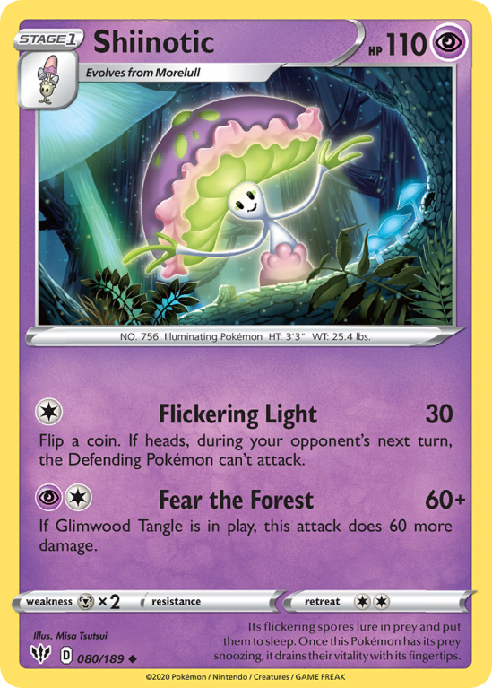 Shiinotic 80/189 Sword & Shield Darkness Ablaze