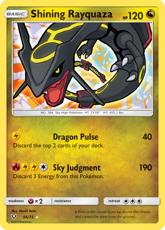 Shining Rayquaza 56/73 Sun & Moon Shining Legends