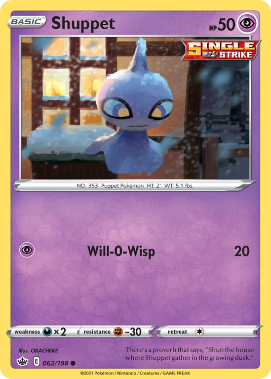 Shuppet 62/198 Sword & Shield Chilling Reign