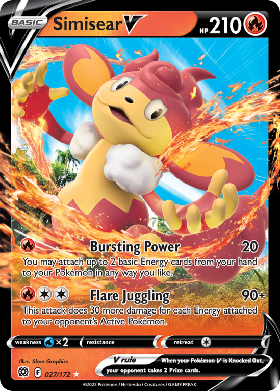 Simisear V 27/172 Sword & Shield Brilliant Stars