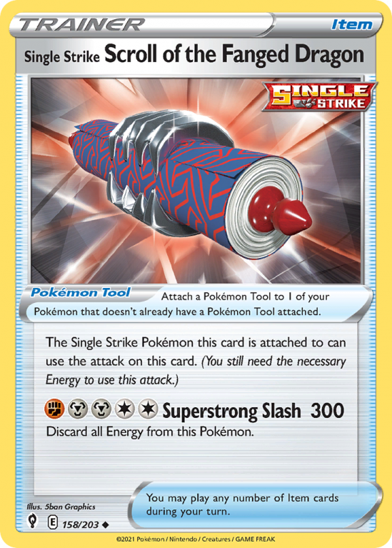Single Strike Scroll of the Fanged Dragon 158/203 Sword & Shield Evolving Skies