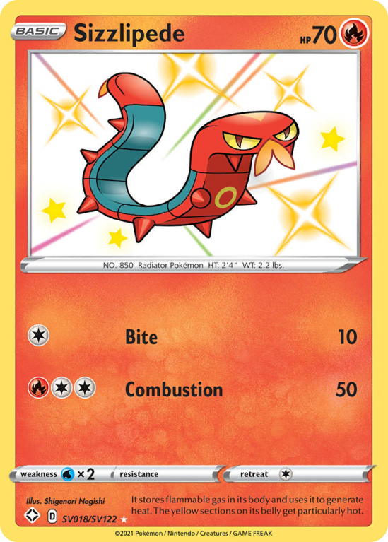 Sizzlipede SV018/122 Sword & Shield Shiny Vault