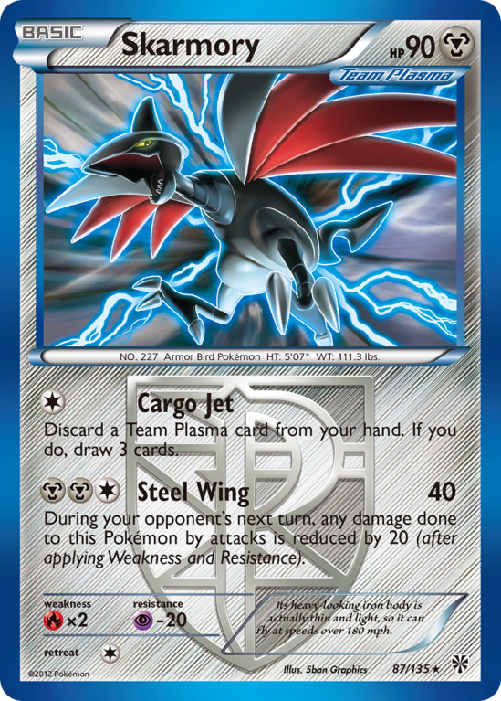 Skarmory 87/135 Black & White Plasma Storm