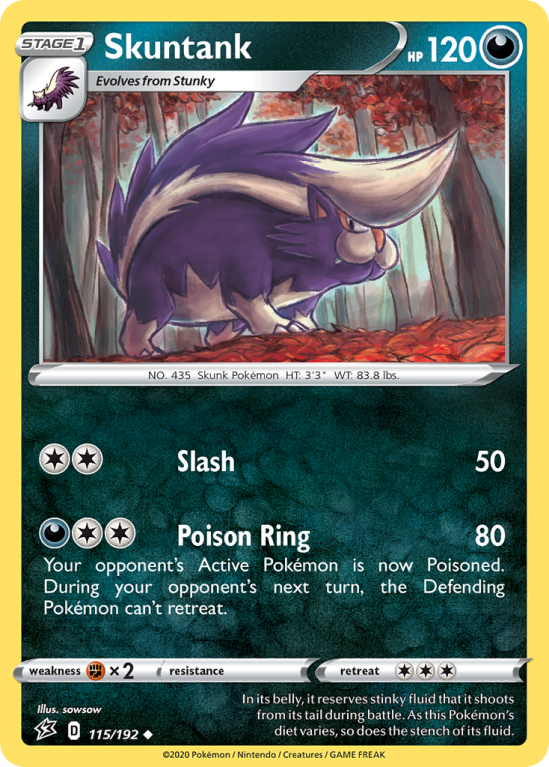 Skuntank 115/192 Sword & Shield Rebel Clash