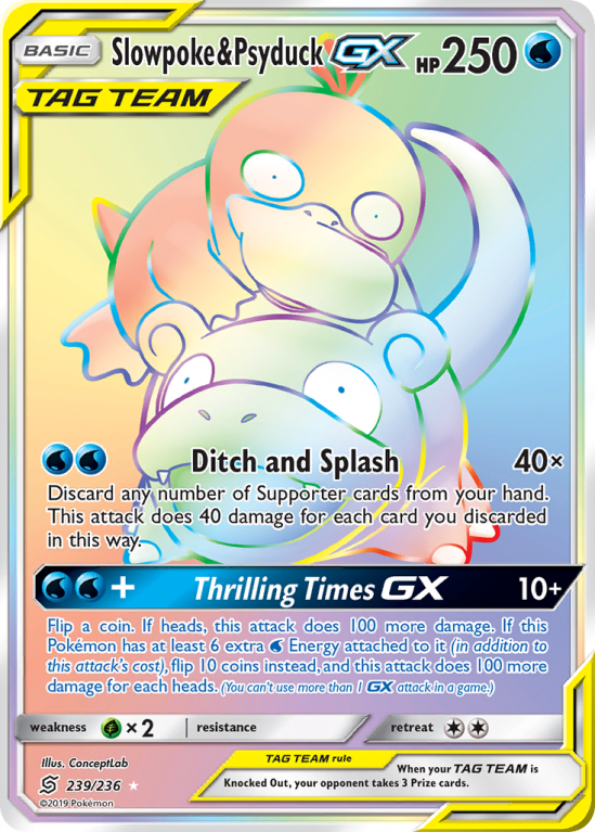 Slowpoke & Psyduck-GX 239/236 Sun & Moon Unified Minds