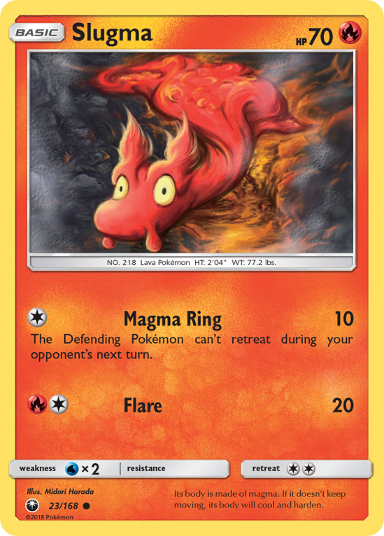 Slugma 23/168 Sun & Moon Celestial Storm