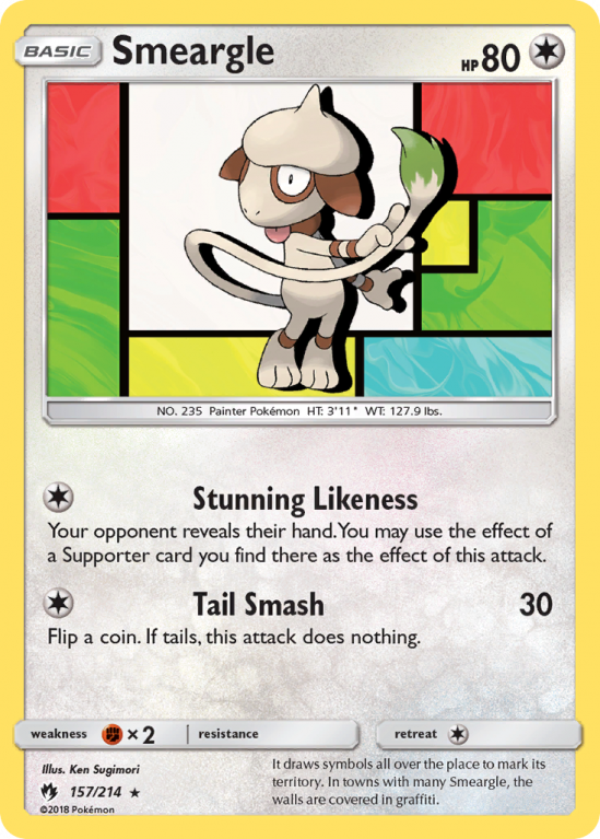 Smeargle 157/214 Sun & Moon Lost Thunder