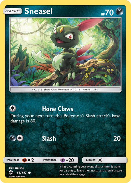 Sneasel 85/147 Sun & Moon Burning Shadows