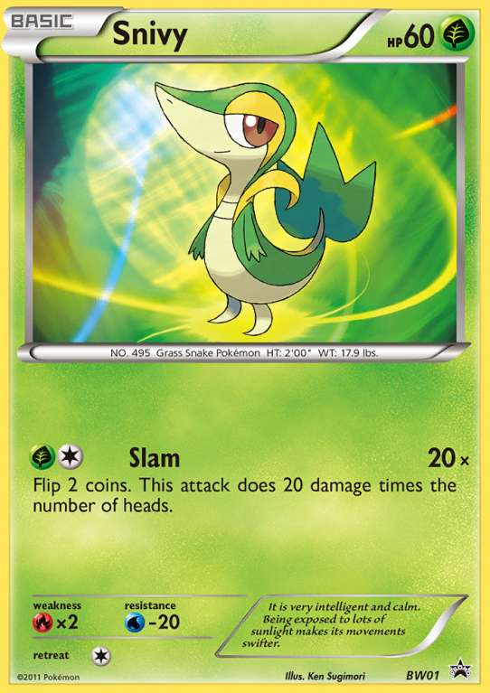 Snivy BW01/101 Black & White BW Black Star Promos