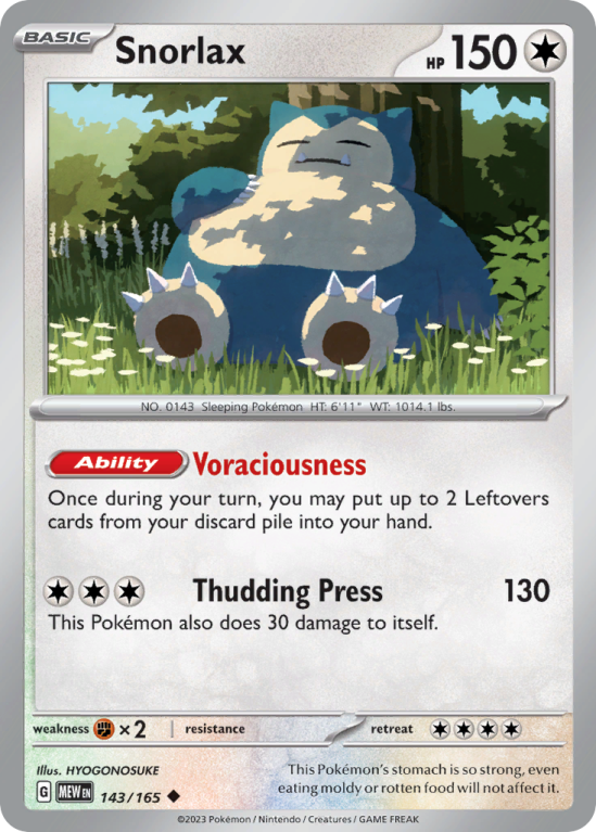 Snorlax 143/165 Scarlet & Violet 151