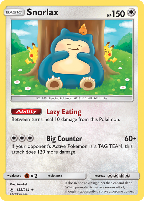 Snorlax 158/214 Sun & Moon Unbroken Bonds