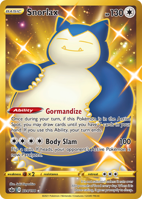 Snorlax 224/198 Sword & Shield Chilling Reign