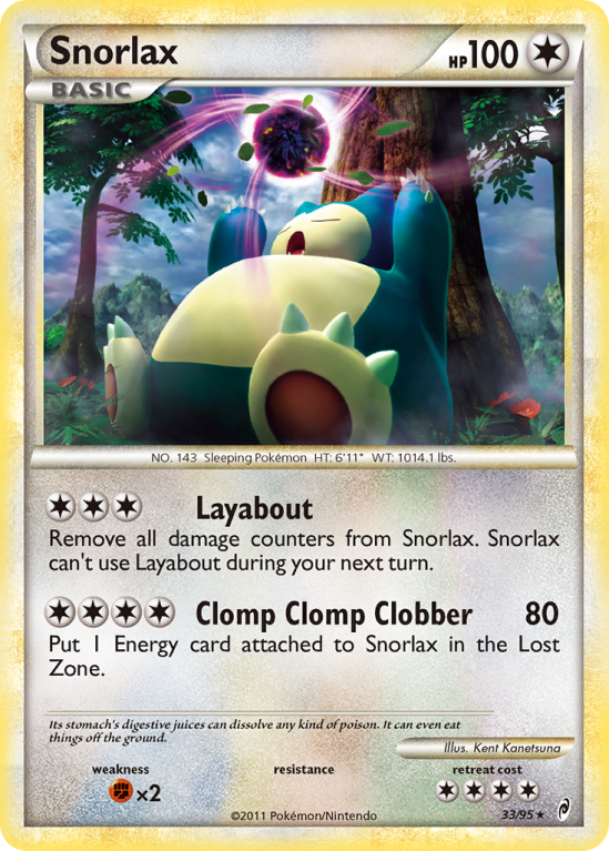 Snorlax 33/106 HeartGold & SoulSilver Call of Legends