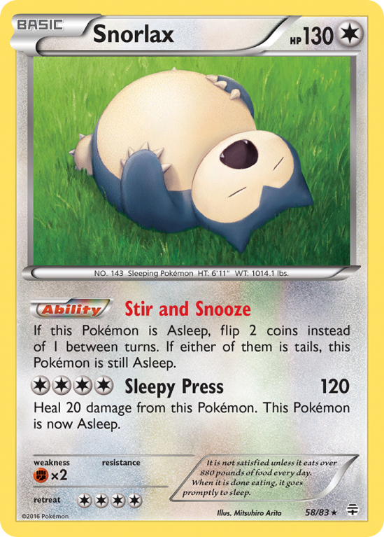 Snorlax 58/115 XY Generations