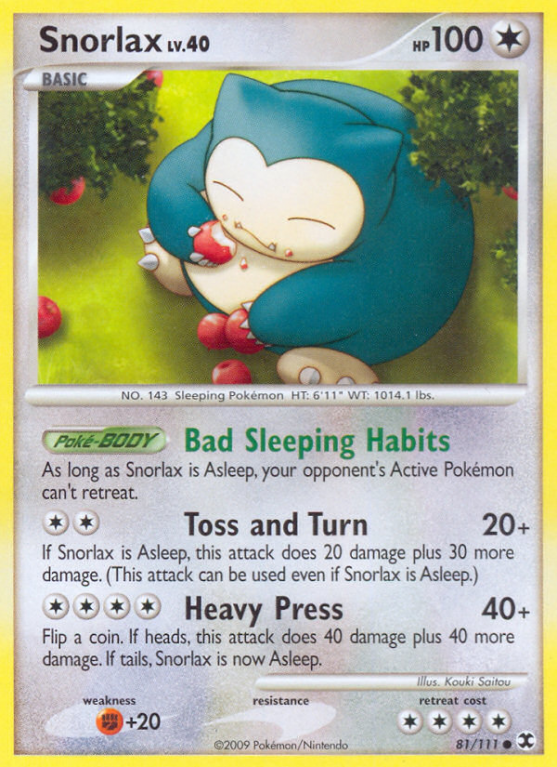 Snorlax 81/111 Platinum Rising Rivals