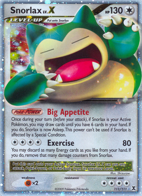 Snorlax LV.X 111/111 Platinum Rising Rivals