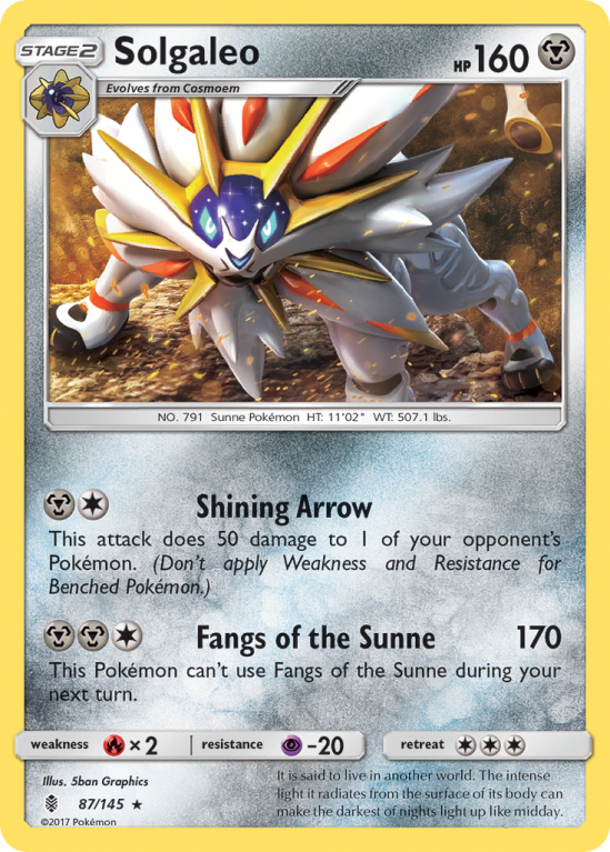 Solgaleo 87/145 Sun & Moon Guardians Rising