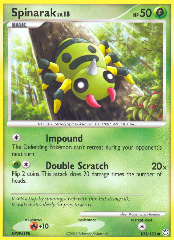 Spinarak 103/123 Diamond & Pearl Mysterious Treasures