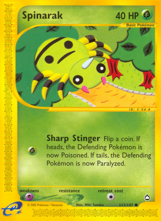 Spinarak 111/186 E-Card Aquapolis