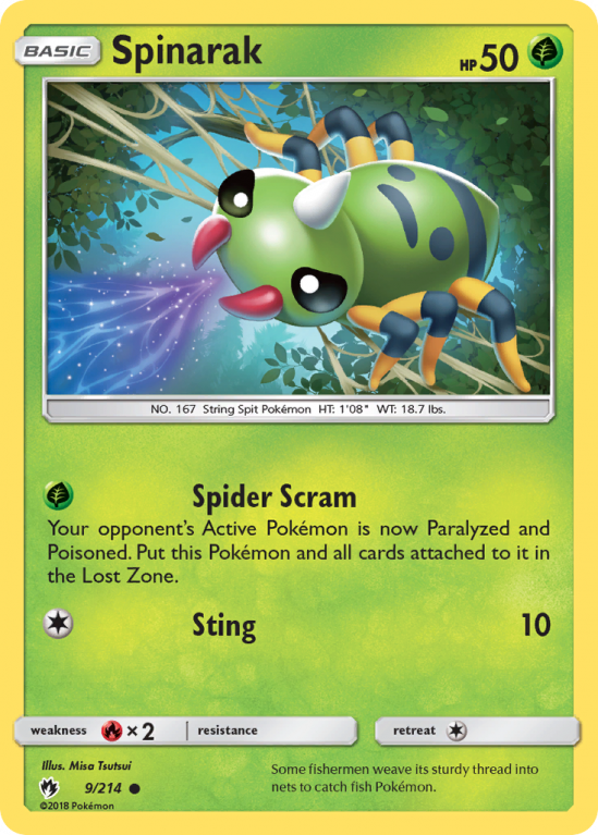 Spinarak 9/214 Sun & Moon Lost Thunder