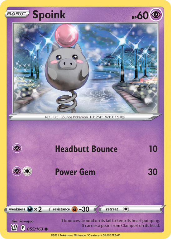Spoink 55/163 Sword & Shield Battle Styles
