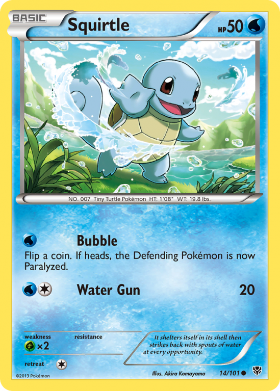 Squirtle 14/101 Black & White Plasma Blast