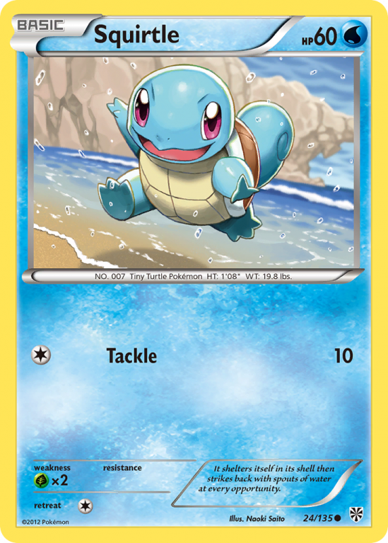 Squirtle 24/135 Black & White Plasma Storm