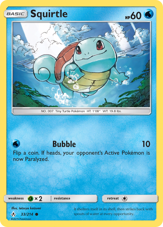 Squirtle 33/214 Sun & Moon Unbroken Bonds