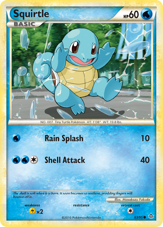 Squirtle 63/95 HeartGold & SoulSilver HS—Unleashed
