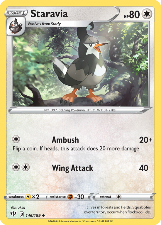Staravia 146/189 Sword & Shield Darkness Ablaze