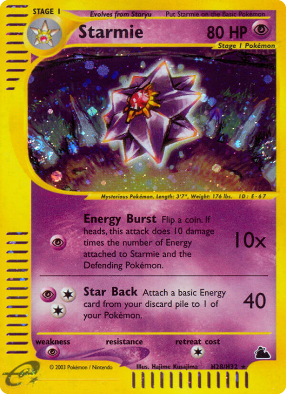 Starmie H28/182 E-Card Skyridge