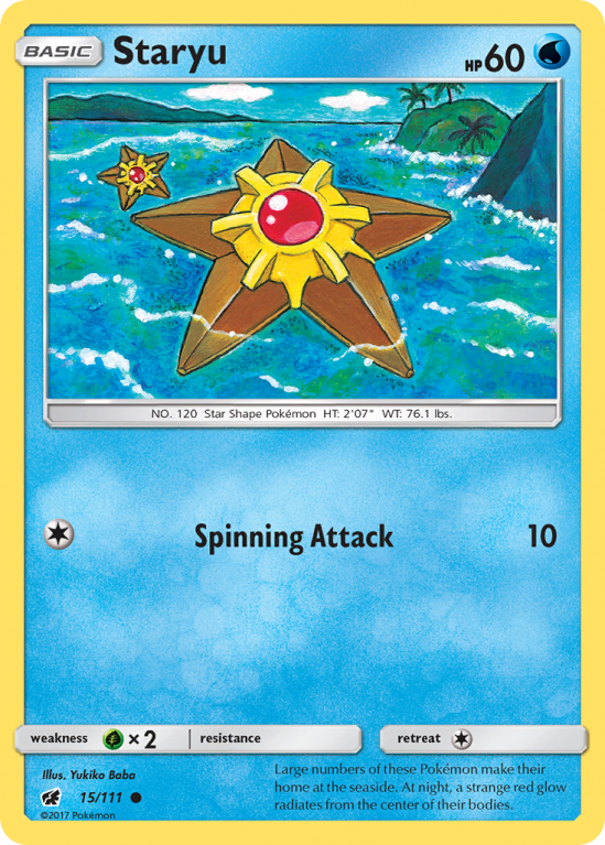 Staryu 15/111 Sun & Moon Crimson Invasion